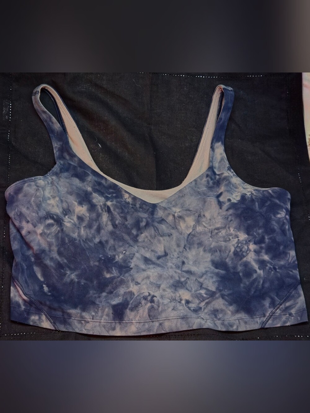 EUC Lululemon Align V-Neck Bra Size 14 Diamond Dye True Navy Blue Grey
